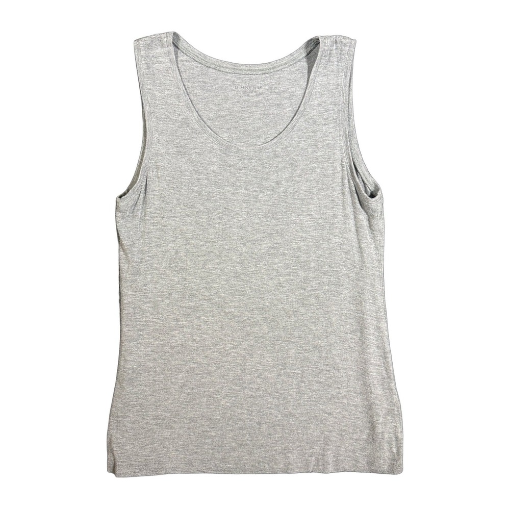 Eileen Fisher Womens Gray Heather Viscose Spandex Scoop Neck Tank Top S NWOT
